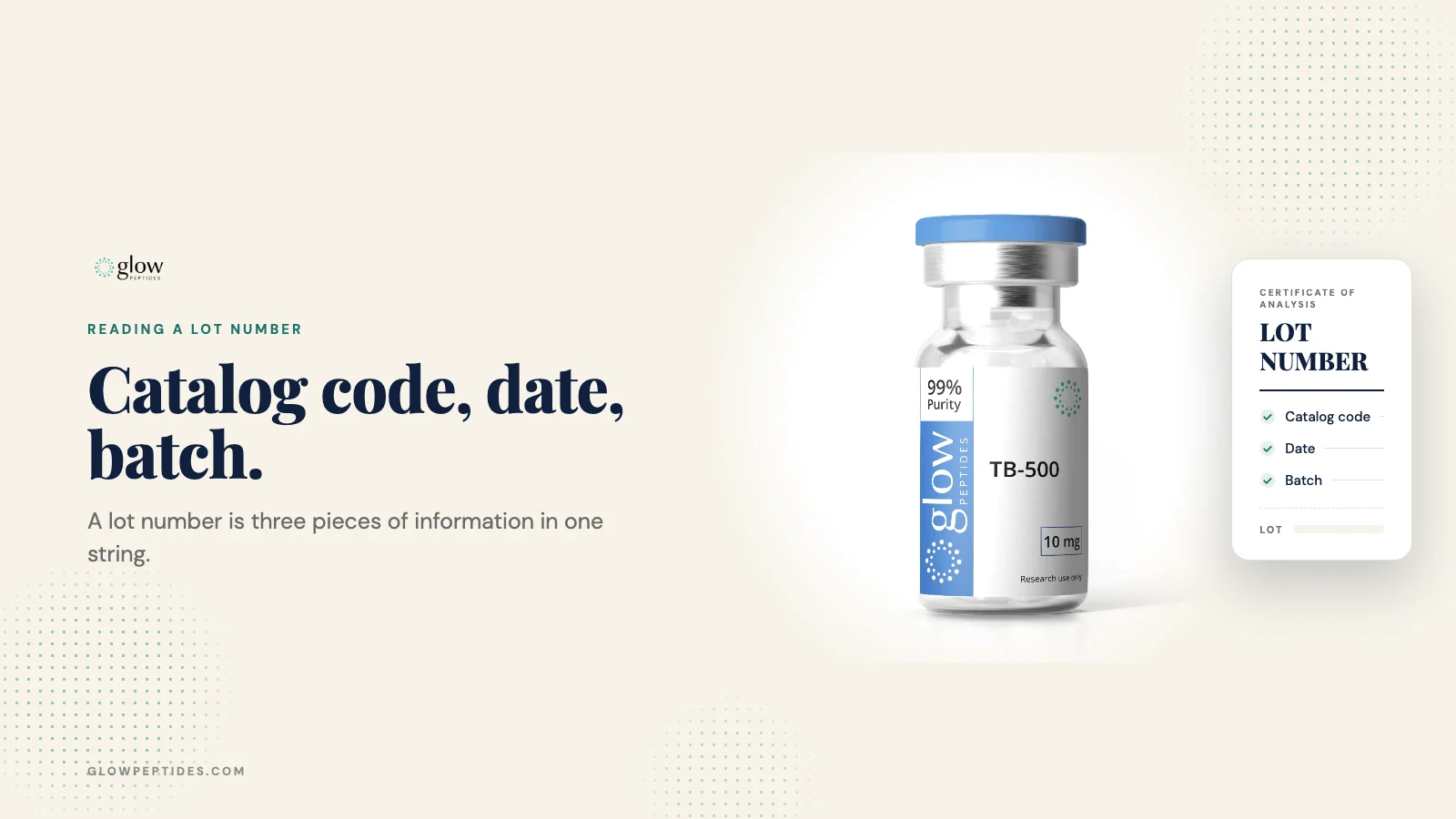 Reading a Peptide Lot Number: Catalog Codes, Dates and Batch IDs