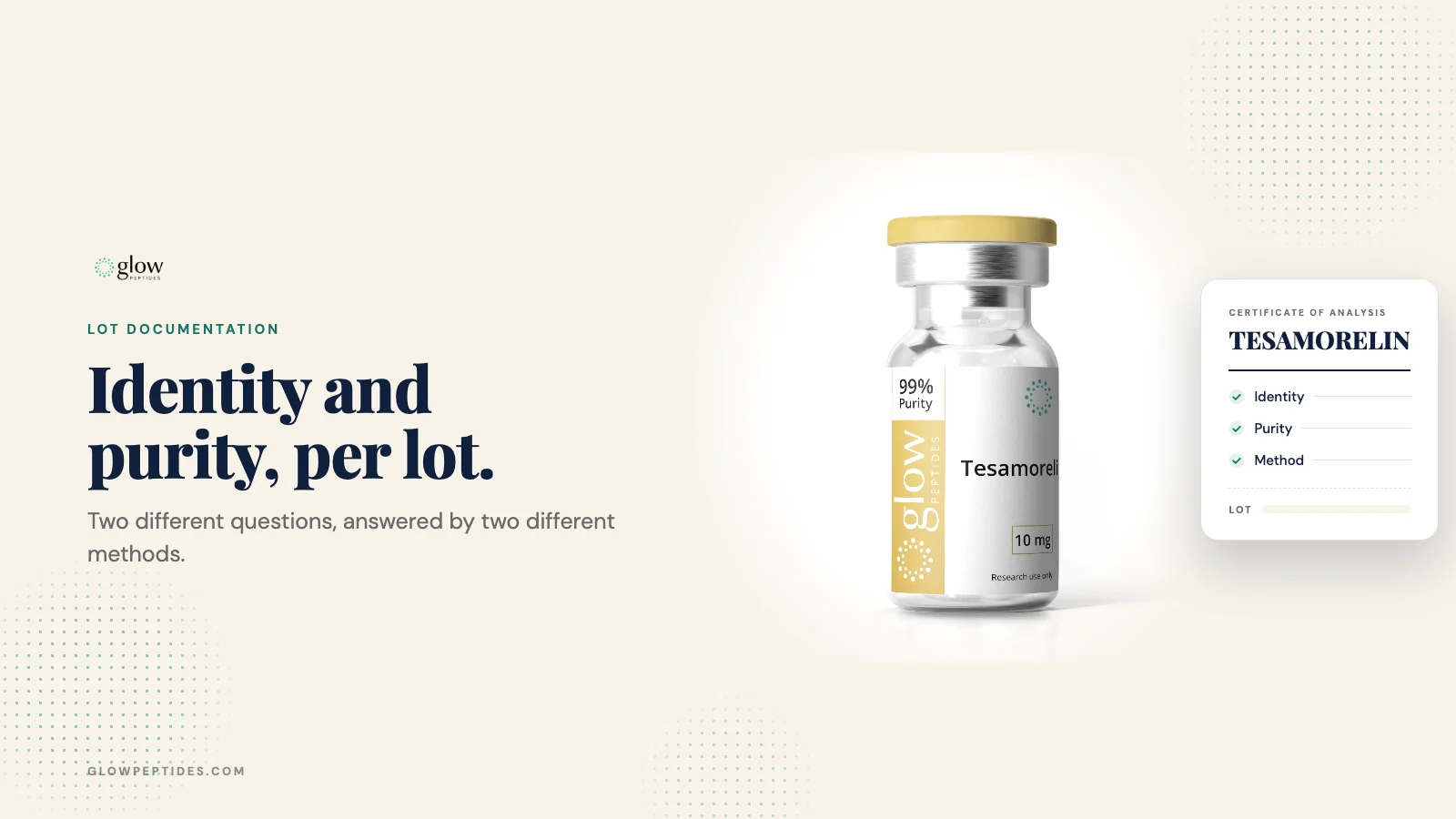 Tesamorelin Lot Documentation: Verifying Identity and Purity