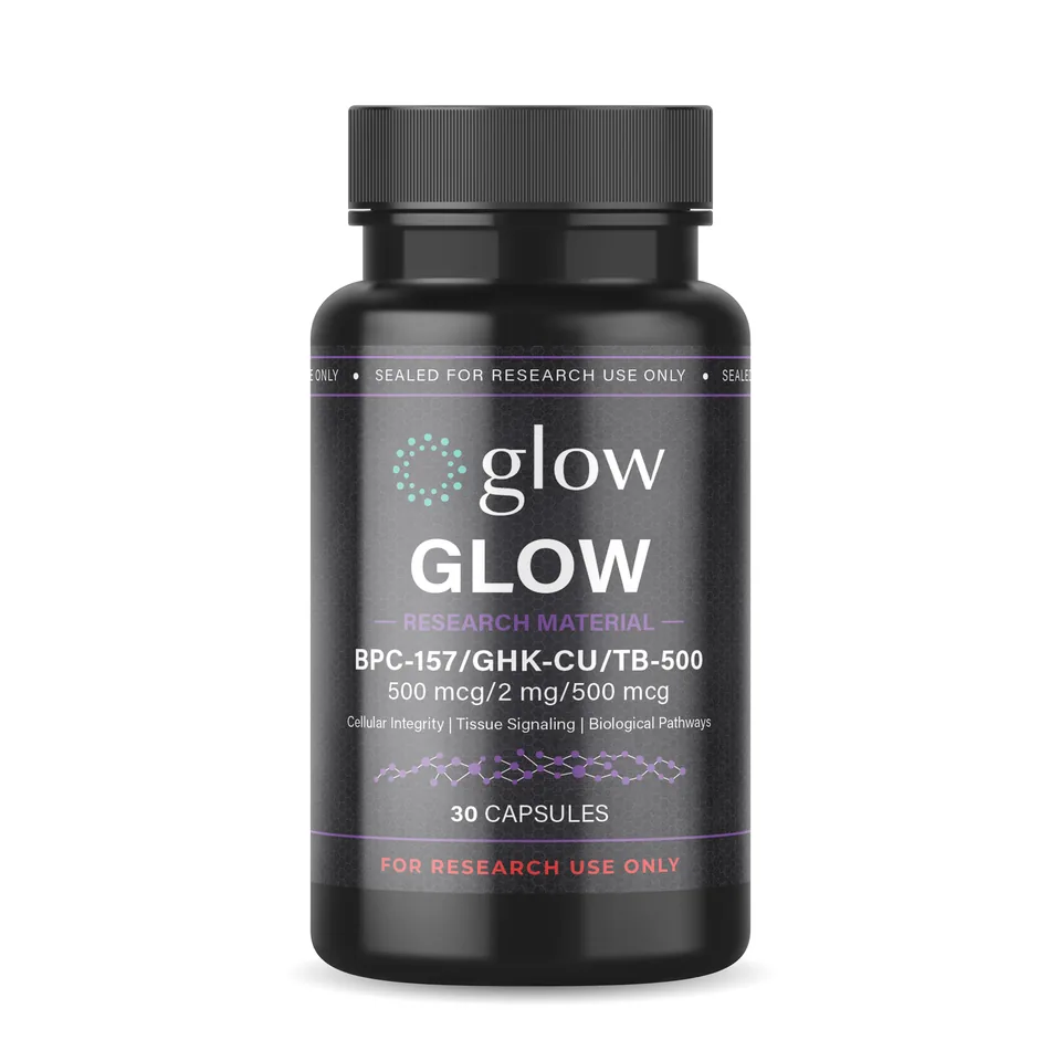 GLOW Blend Capsules bottle by Glow Peptides, encapsulated research material